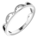 14K White Stackable Ring photo