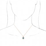 14K Rose Blue Zircon & 1/3 CTW Diamond 16-18 Necklace photo 3
