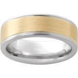 Serinium Pipe Cut Band with 14K Yellow Gold Inlay photo