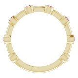 14K Yellow Pink Tourmaline Bezel-Set Bar Ring photo 3