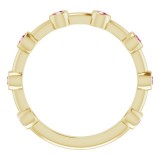 14K Yellow Pink Tourmaline Bezel-Set Bar Ring photo 3