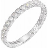 14K White 1/2 CTW Diamond Matching Band photo