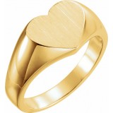 14K Yellow 11x10 mm Heart Signet Ring photo