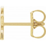 14K Yellow Single Initial R Earring photo 2