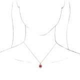 14K Rose Ruby & 1/3 CTW Diamond 16-18 Necklace photo 3