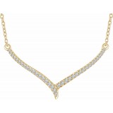 14K Yellow 1/6 CTW Diamond V 16-18 Necklace photo