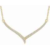 14K Yellow 1/6 CTW Diamond V 16-18 Necklace photo