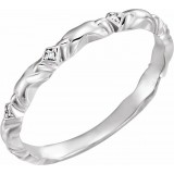 14K White .02 CTW Diamond Anniversary Band photo