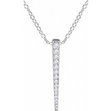14K White 1/4 CTW Diamond Graduated 16-18 Bar Necklace photo