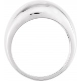 14K White 12 mm Dome Ring photo 2