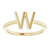 14K Yellow Initial W Ring photo 3