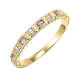 Gems One 14Kt Yellow Gold Diamond (1/12Ctw) & Pink Tourmaline (1/8 Ctw) Ring photo