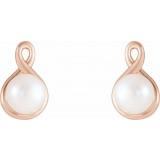 14K Rose Pearl Earrings photo 2