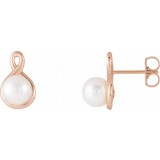 14K Rose Pearl Earrings photo