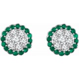 14K White Emerald & 5/8 CTW Diamond Earrings photo 2