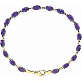 14K Yellow Amethyst 7.25 Bracelet photo