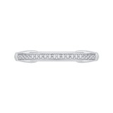 Shah Luxury 14K White Gold Round Diamond Wedding Band photo