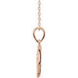 14K Rose .03 CTW Diamond Hamsa 16-18 Necklace photo 2