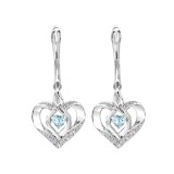 Gems One Silver Diamond (1/50 Ctw) & Created-Aquamarine (1/4 Ctw) Earring photo