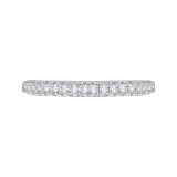 Shah Luxury 14K White Gold Round Diamond Half-Eternity Wedding Band photo