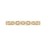 Shah Luxury 14K Yellow Gold Round Diamond Wedding Band photo