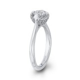 Shah Luxury 14K White Gold Round Diamond Classic Engagement Ring (Semi-Mount) photo 3