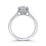 Shah Luxury 14K White Gold Round Diamond Classic Engagement Ring (Semi-Mount) photo 4