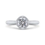 Shah Luxury 14K White Gold Round Diamond Classic Engagement Ring (Semi-Mount) photo