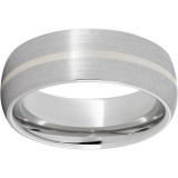 Serinium Domed Band with a 1mm Sterling Silver Inlay and a Satin Finish photo