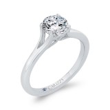 Shah Luxury 14K White Gold Solitaire Engagement Ring (Semi-Mount) photo 2