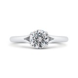 Shah Luxury 14K White Gold Solitaire Engagement Ring (Semi-Mount) photo