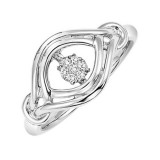 Gems One Silver (SLV 995) Diamond Rhythm Of Love Fashion Ring  - 1/10 ctw photo