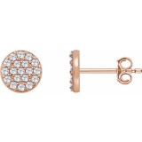 14K Rose 1/3 CTW Diamond Cluster Earrings photo