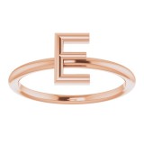 14K Rose Initial E Ring photo 3