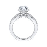 Shah Luxury Round Diamond Engagement Ring with Split Shank In 14K White Gold (Semi-Mount) photo 4