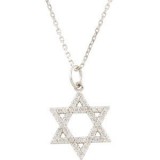 14K White 1/5 CTW Diamond Star of David Necklace photo
