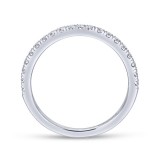 Gabriel & Co. 14k White Gold Contemporary Curved Wedding Band photo 2