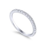 Gabriel & Co. 14k White Gold Contemporary Curved Wedding Band photo 3