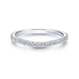 Gabriel & Co. 14k White Gold Contemporary Curved Wedding Band photo