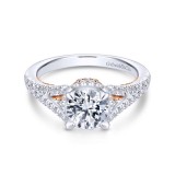 Gabriel & Co. 14k Two Tone Gold Infinity Split Shank Engagement Ring photo