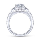 Gabriel & Co. 14k White Gold Art Deco Halo Engagement Ring photo 2