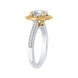 Shah Luxury 14K Two-Tone Gold Round Diamond Cathedral Style Engagement Ring (Semi-Mount) photo 3