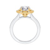 Shah Luxury 14K Two-Tone Gold Round Diamond Cathedral Style Engagement Ring (Semi-Mount) photo 4