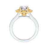 Shah Luxury 14K Two-Tone Gold Round Diamond Cathedral Style Engagement Ring (Semi-Mount) photo 4