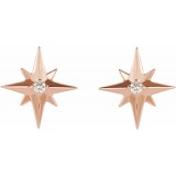 14K Rose .03 CTW Diamond Star Earrings photo 2