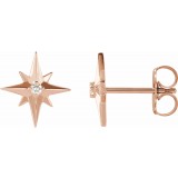 14K Rose .03 CTW Diamond Star Earrings photo