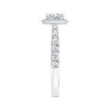 Shah Luxury 14K White Gold Cushion Diamond Halo Engagement Ring (Semi-Mount) photo 3