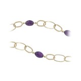 Carla 14k Yellow Gold Twist Ovals Faceted Necklace photo