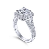 Gabriel & Co. 14k White Gold Contemporary Halo Engagement Ring photo 3