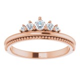 14K Rose 1/5 CTW Diamond Stackable Crown Ring photo 3